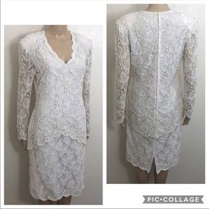 Beaded Off White Wedding Mother of Bride Dress